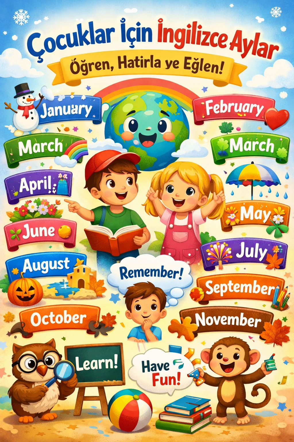 Çocuklar İçin İngilizce Aylar: Öğren, Hatırla ve Eğlen!